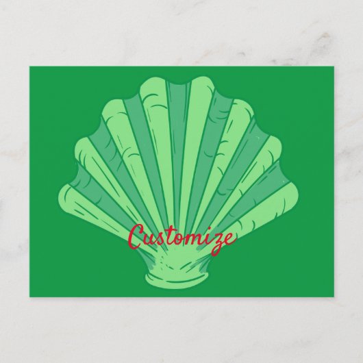 Sage Green Scallop Shell Thunder_Cove Briefkaart (Voorkant)