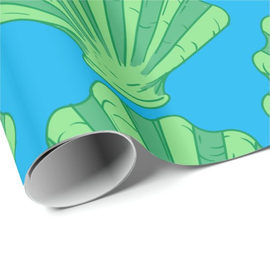 Sage Green Scallop Shell Thunder_Cove Cadeaupapier (Rol Hoek)