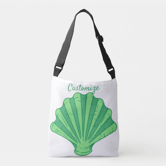 Sage Green Scallop Shell Thunder_Cove Crossbody Tas (Voorkant)