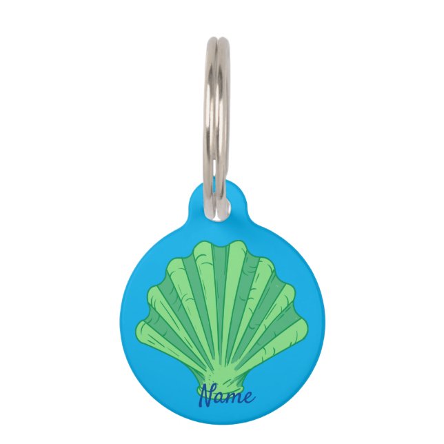 Sage Green Scallop Shell Thunder_Cove Huisdierpenning (Voorkant)