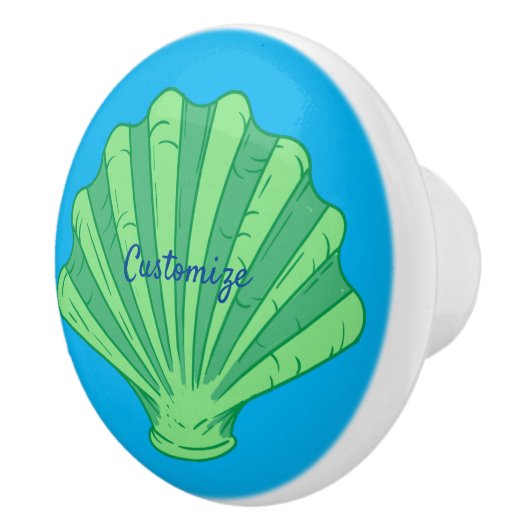 Sage Green Scallop Shell Thunder_Cove Keramische Knop (Rechts)
