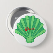 Sage Green Scallop Shell Thunder_Cove Ronde Button 7,6 Cm (Voorkant /achterkant)