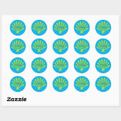 Sage Green Scallop Shell Thunder_Cove Ronde Sticker (Vel)