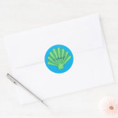 Sage Green Scallop Shell Thunder_Cove Ronde Sticker (Envelop)