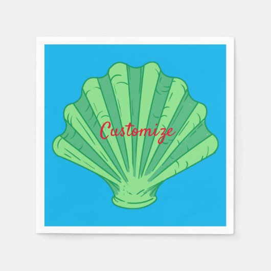 Sage Green Scallop Shell Thunder_Cove Servet (Voorkant)