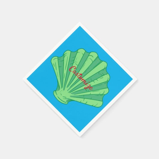 Sage Green Scallop Shell Thunder_Cove Servet (Hoek)