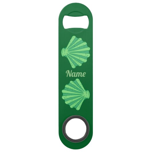 Sage Green Scallop Shell Thunder_Cove Speed Flessenopener (Achterkant)
