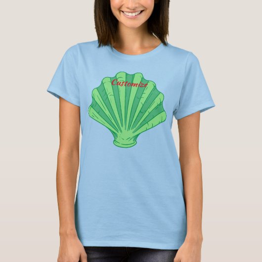 Sage Green Scallop Shell Thunder_Cove T-shirt (Voorkant)