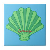 Sage Green Scallop Shell Thunder_Cove Tegeltje (Voorkant)