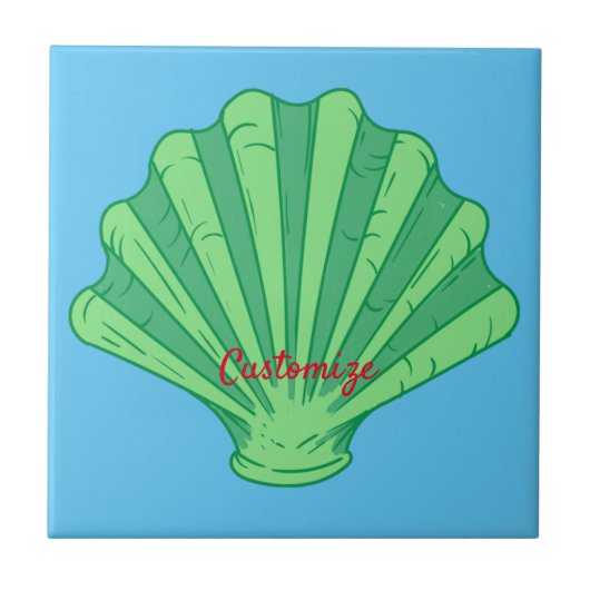 Sage Green Scallop Shell Thunder_Cove Tegeltje (Voorkant)