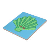 Sage Green Scallop Shell Thunder_Cove Tegeltje (Zijkant)