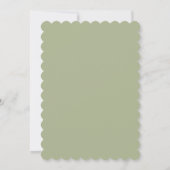 Sage Green Scalloped Wedding Invitation Kaart (Achterkant)