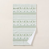 Sage Green Scandinavische winter Kerstmis Bad Handdoek (Handdoek)