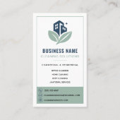 Sage Green Schoonmaakdiensten Professioneel Logo Visitekaartje (Voorkant)