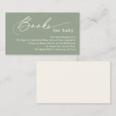 Sage Green Script Books voor Baby Enclosure Kaart (Voorkant / Achterkant)