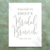 Sage Green Script Bruids Brunch Welkomstbord Poster