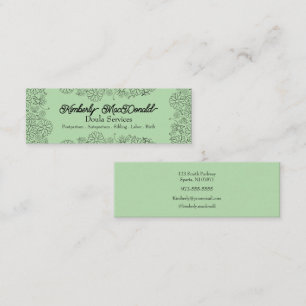Sage Green script doula diensten Contactkaartje
