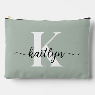 Sage Green Script Monogram Etui
