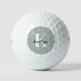 Sage Green Script Monogram Golfballen