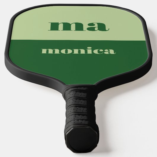 Sage green script monogram initial  pickleball paddle (Laagn)