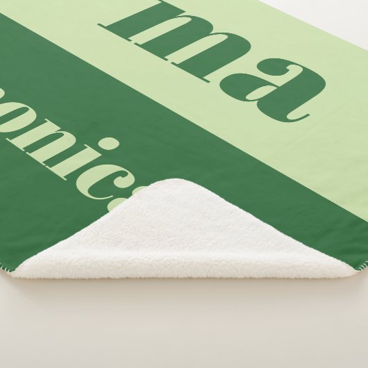 Sage green script monogram initial  sherpa deken (3/4)