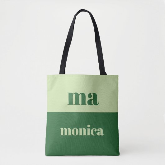 Sage green script monogram initial Tote Bag (Voorkant)