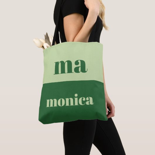 Sage green script monogram initial Tote Bag (Dichtbij)