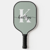 Sage Green Script Monogram Pickleball Paddle (Achterkant)