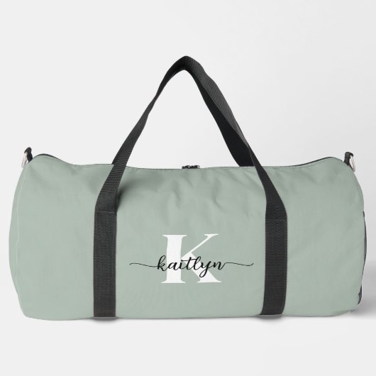 Sage Green Script Monogram Plunjezak (Voorkant)