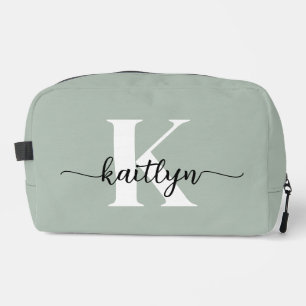 Sage Green Script Monogram Toilettasje