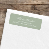 Sage Green Script Names Wedding Address Etiket