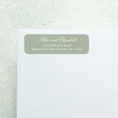 Sage Green Script Names Wedding Address Etiket