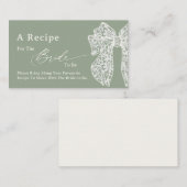 Sage Green Script Nu een Recept Vrijgezellenfeest  Informatiekaartje (Voorkant / Achterkant)