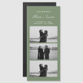 Sage Green Script Photo Strip Magnetic Wedding (Voorkant / Achterkant)