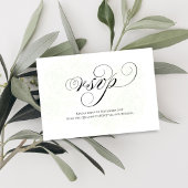 Sage Green Script QR Code Wedding RSVP Card Kaartje