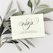 Sage Green Script QR Code Wedding RSVP Response Kaartje
