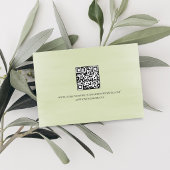 Sage Green Script QR Code Wedding RSVP Response Kaartje