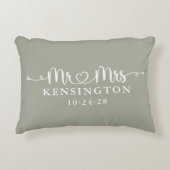 Sage Green Script Typography personaliseerde de he Accent Kussen (Voorkant)