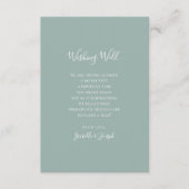 Sage Green Script Wedding Wishing Well Kaart (Voorkant)
