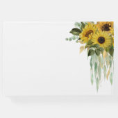 Sage Green Script Zonnebloem Eucalyptus bruiloft Gastenboek (Achterkant)