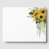 Sage Green Script Zonnebloem Eucalyptus bruiloft Gastenboek (Achterkant)