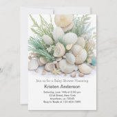 Sage Green Seashell Oasis Baby shower Kaart (Voorkant)