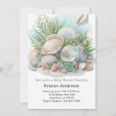 Sage Green Seashell Whimsical Meadow Baby shower Kaart (Voorkant)