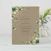 Sage Green Serene Harvest Wedding Kaart (Staand voorkant)