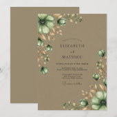 Sage Green Serene Harvest Wedding Kaart (Voorkant / Achterkant)