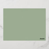 Sage Green Shimmer folie bruiloft RSVP briefkaart (Achterkant)