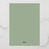 Sage Green Shimmer trouwenkaart Folie Uitnodiging (Achterkant)