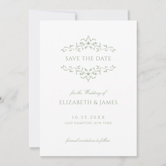 Sage Green  Sieraden Save The Date (Voorkant)