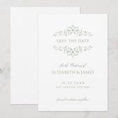 Sage Green  Sieraden Save The Date (Voorkant / Achterkant)