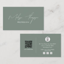 Sage Green Signature Script Professionele QR-code